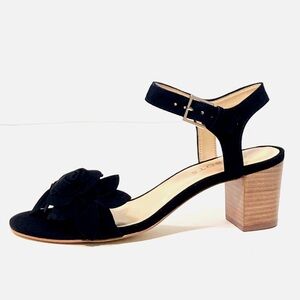 Talbots Black Trisha Suede Floral Sandals